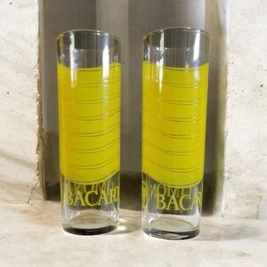 Bacardi Limon Promotional  High all 7" Tall Cocktail Yellow Glass